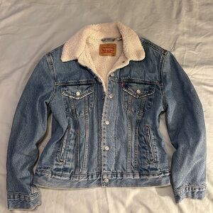 Levi's Blue Denim Sherpa Trucker Jacket